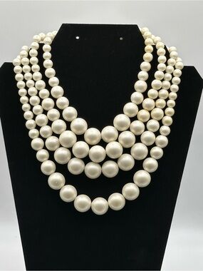 Classic Ivory Multi-Strand Pearl Necklace - Women Jewelry